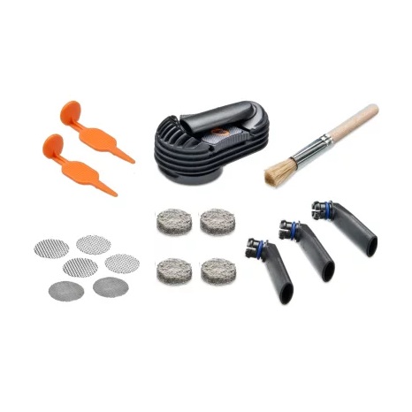 verschiedenes Zubehör für den Crafty Vaporizer, zum Beispiel Siebe und Reinigungspinsel