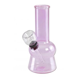 bong-discount Wasserpfeife, Glas-Bong, Glasblubber | 13 cm | rosa/pink | robustes BOROSILIKATGLAS | Mini Clear Colours
