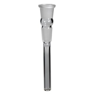 Glasschillum mit klarem Glas, zylindrische Form, Eiskerbe in der Mitte, matter Glasansatz.