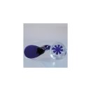 Blaze Glass Steckkopf mit eingebautem, farbigen Glassieb und Griff/Rollstopp blau