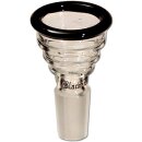Black Leaf Stufenkopf Glas schwarzer Rand