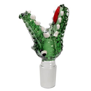 bong-discount Steckkopf Besonders großer, kunstvoll gestalteter Kopf im Tier-Design Krokodil grün