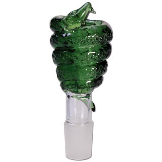 bong-discount Steckkopf Kunstvoll gestalterter Kopf im Tier-Design Viper mit besonders großem Fassungsvermögen. grün