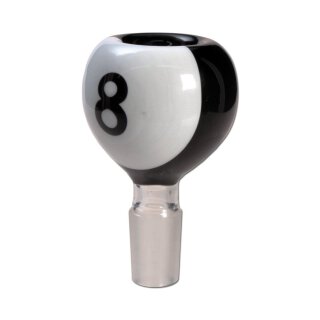 Bong-Kopf, Glas-Kopf 8 Ball - Bowl im Design einer Billardkugel