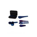 Black Leaf Metall-Pfeife zerlegbar 3-teilige sieblose Magnetpfeife Jopi glänzend blau