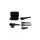 Black Leaf Handpfeife, Pur-Pfeife, Metall-Pfeife zerlegbar | 97 mm | Hardcase-Pfeifen-Etui | Metall, schwarz