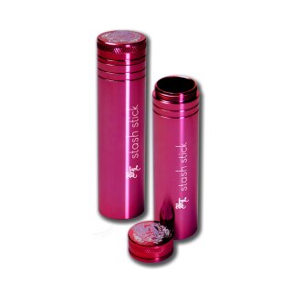 Black Leaf Geo-Caching-Versteck, Small Geo-Cache, Versteck-Dose Stash Stick Ø20mm rosa/pink