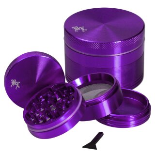 Grinder aus violettem Metall, vierteilig