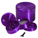 Grinder aus violettem Metall, vierteilig