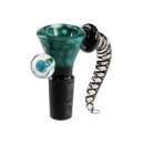 Black Leaf Glaskunstkopf Punkte türkis