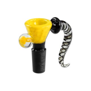 Black Leaf Glaskunstkopf Punkte gelb