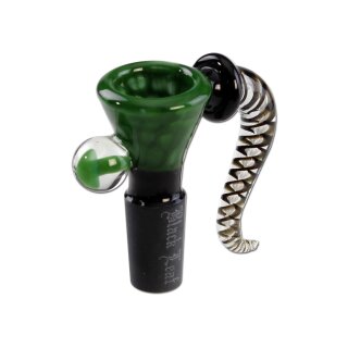 Black Leaf Glaskunstkopf Punkte grün