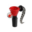 Black Leaf Glaskunstkopf Punkte rot