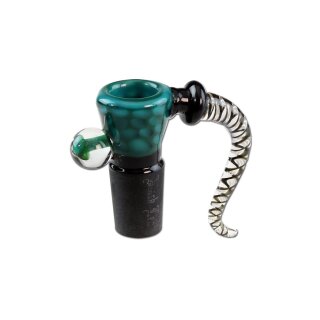 Black Leaf Glaskunstkopf Punkte türkis