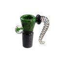 Black Leaf Glaskunstkopf Punkte grün