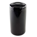 Vorratsdose zylindrisch Violettglas mit schwarzem Deckel