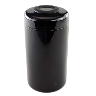 Vorratsdose zylindrisch Violettglas mit schwarzem Deckel