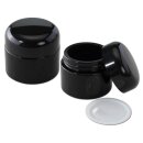 Zwei violette Glasbehälter mit abschraubbarem...