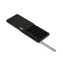 Snuff Box in rechteckiger Form aus schwarzem Metall mit...