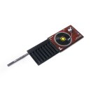 Plastikbox mit Print eines Plattenspielers auf dunklem...