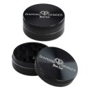 Grinder, rund, schwarzes Metall, vierteilig, Riffelung an...