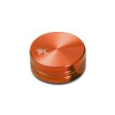 Grinder, runde Form, orangenes Metall, glatte...