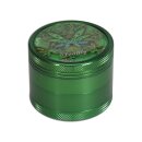 Grinder, rund, Metall, grün, transparentes Oberteil...