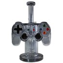 Bong in Gamepad-Form aus grauem Glas mit festem...
