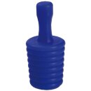 Blauer Silikondeckel mit gerippter, zylindrischer Form...