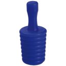 Silikonstopfen, zylindrisch, blau, gerippt, mit glattem...