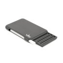 Schwarzes Plastik-Etui mit integriertem weißen...