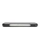 seitliche Aufnahme eines schwarzen Etuis aus Plastik, rechteckige Form, mit Schriftzug ROYAL BOX auf weißem Ziehröhrchen, das teilweise sichtbnar ist