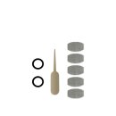 Zubehörset: Zwei schwarze Dichtungsringe, ein beige...