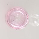 Glasbong mit runder pinkfarbener Basis und durchsichtigem...