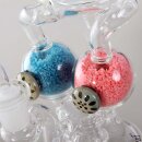 Bong-Glas, kugelförmiges Design, klar mit blauem und...