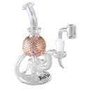 plaintextDab Rig aus klarem Glas mit rosa-goldenem...