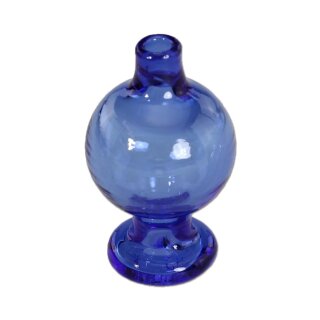 Carb Cap in Kugelform, blau eingefärbt, mit rundem Sockel und kurzem Halsaufsatz. Keine sichtbaren Anschlüsse oder Perkolatoren erkennbar.