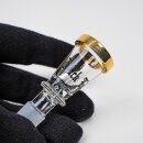 Black Leaf Glaskopf mit goldenem Rand