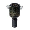 Glaskopf aus Schwarzglas mit Glitzeroptik, zwei seitliche...