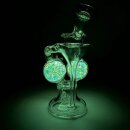 Bong aus transparentem Glas mit zwei eingelassenen...