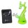 Dab Rig in Drachenform aus grünem, blauem oder pinkem Glas, mit farblich passendem Ansatzrohr, Glasbanger vorne und markantem Drachenkopf oben, jedes mit Black Leaf Logo auf dem Korpus.